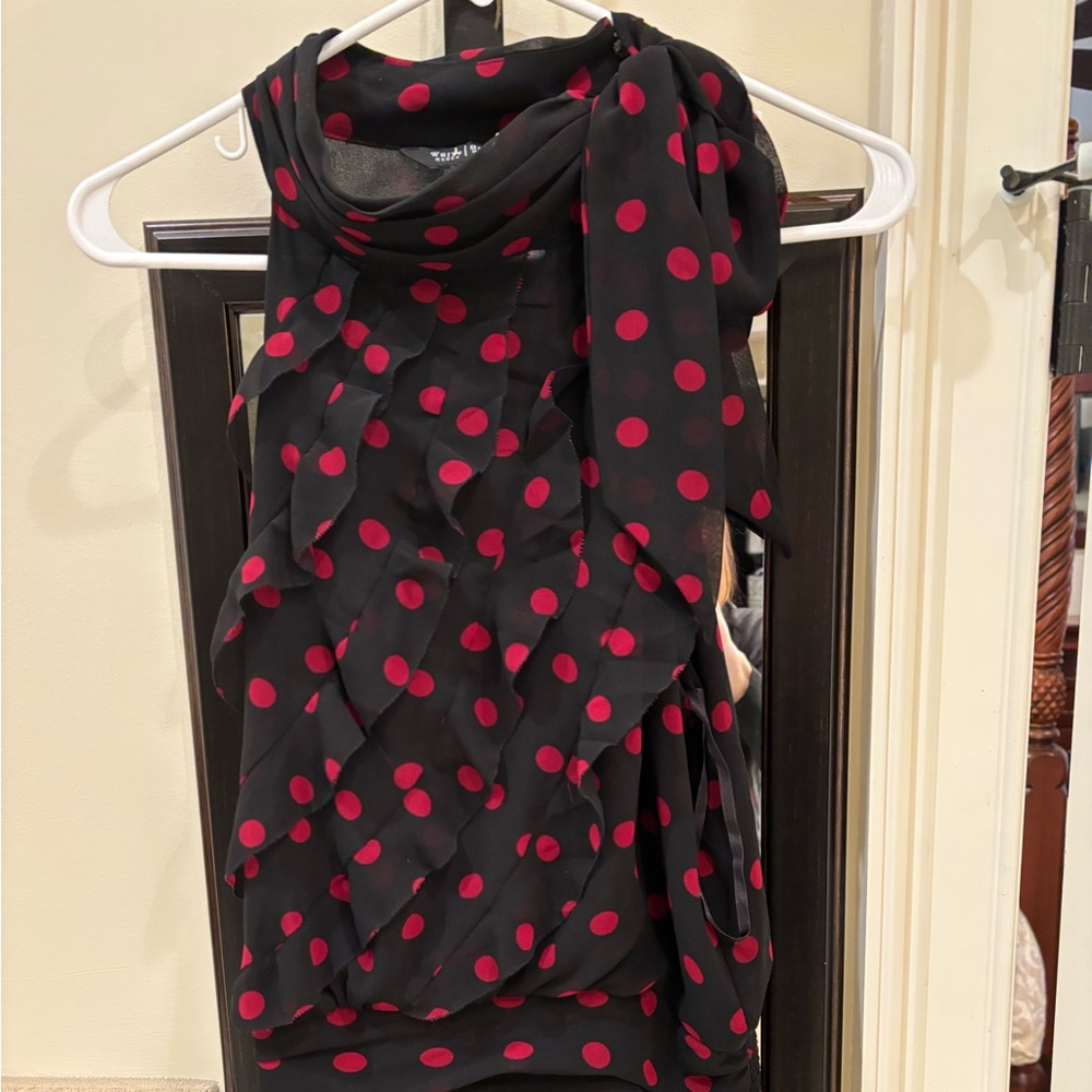 When red and black halter top size large
